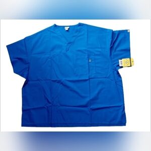 Royal Blue Wonder Wink Scrub Top Plus‎ Size NWT